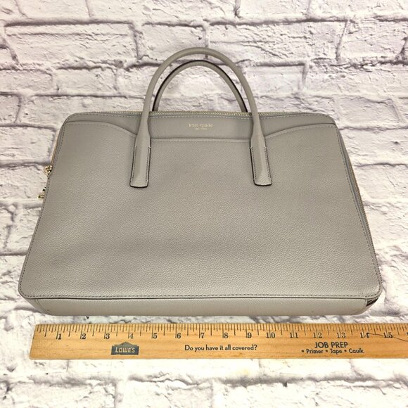 Kate Spade New York Margaux Leather Women Universal Laptop Bag True Taupe Mint - Picture 5 of 16